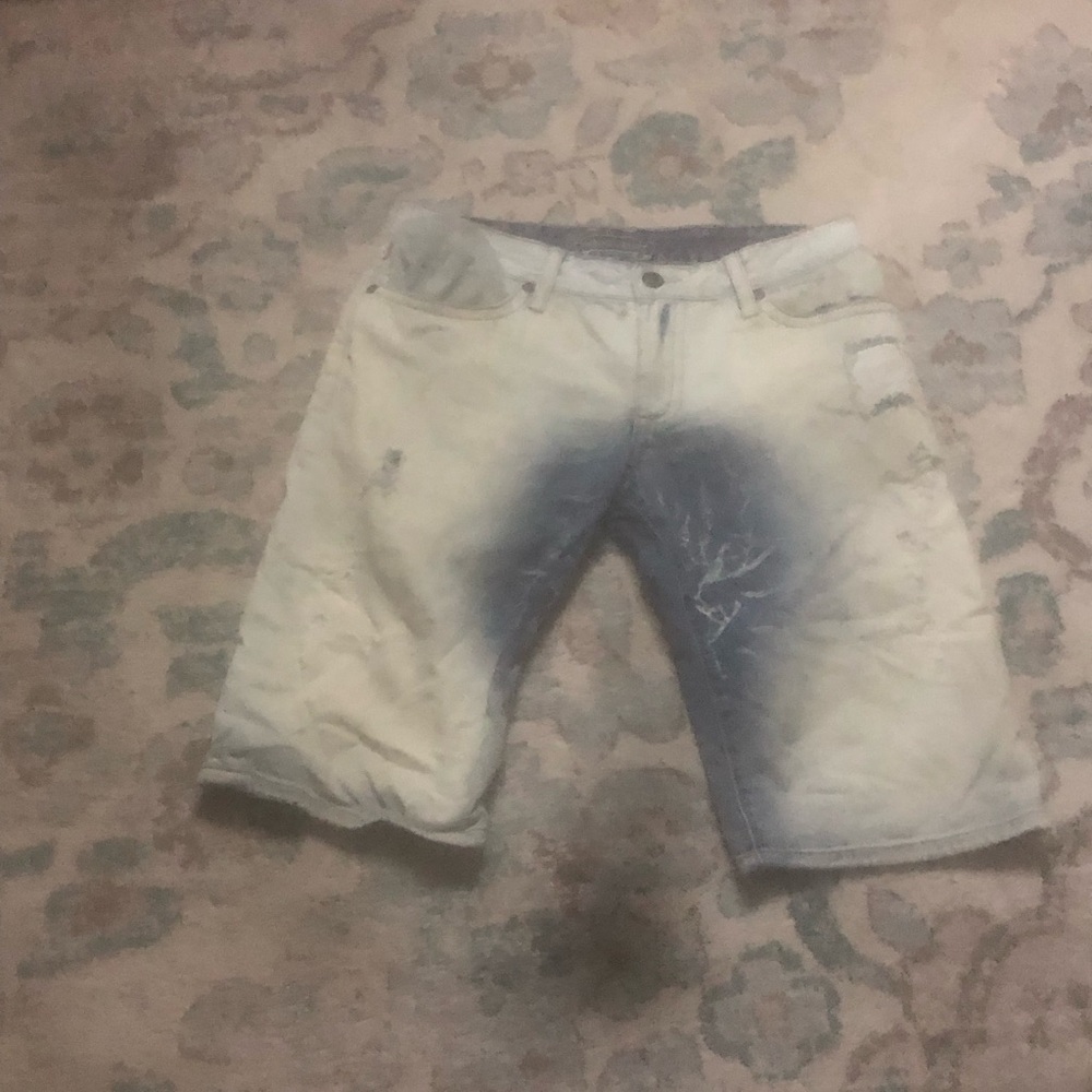 Robin's Jean Cream and Blue Jean Shorts